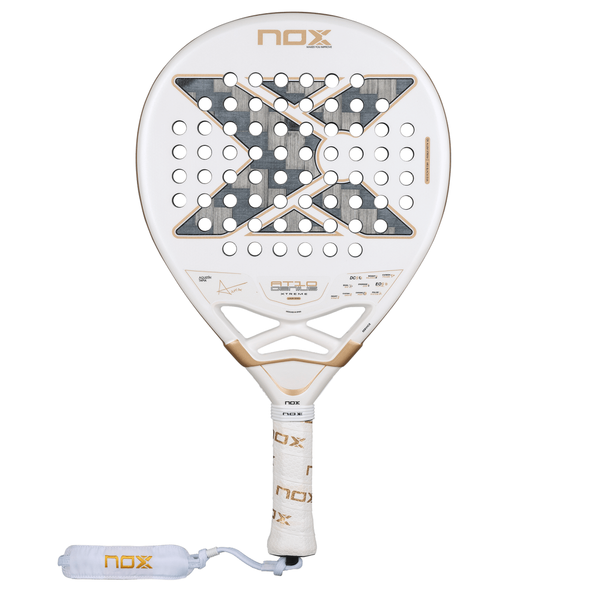 Fever White 55 Flex R + Astro Tour 10° AT10 Luxury Genius 12K Alum XTREM 2026 by Agustín Tapia - Padel store